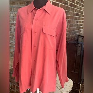 Ann Taylor Coral Silk Blouse